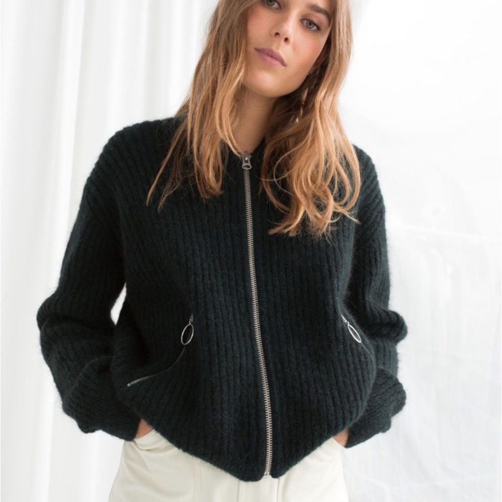 & Other Stories Wool/Mohair Knit Bomber XS